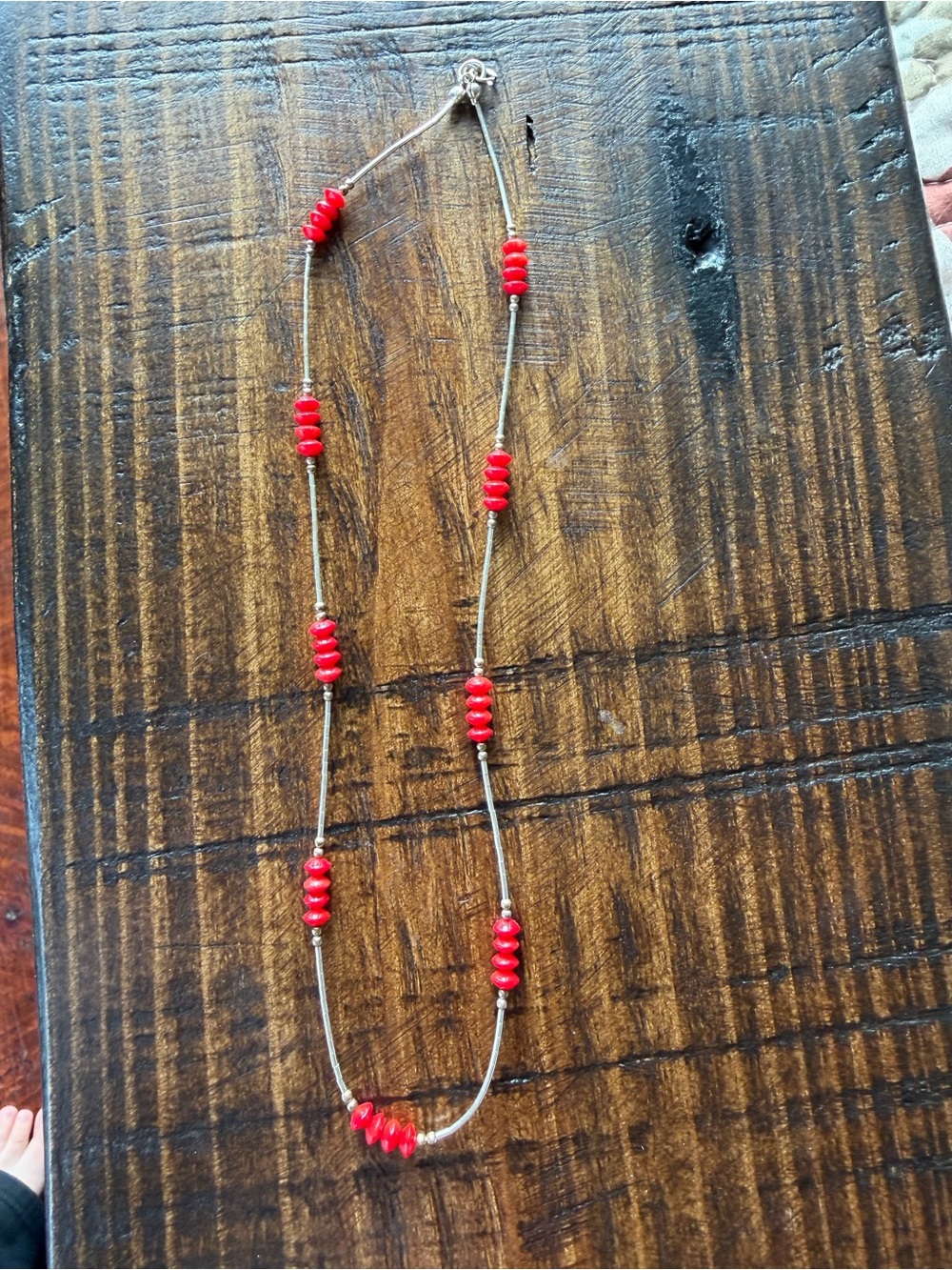 Red Coral Beaded Women's Necklace